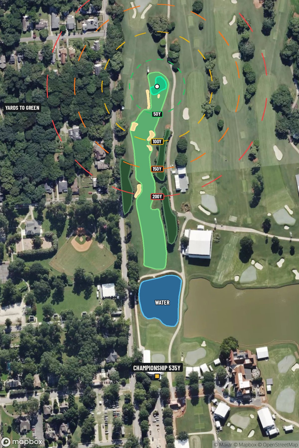Hole 1 aerial at East Lake Golf Club