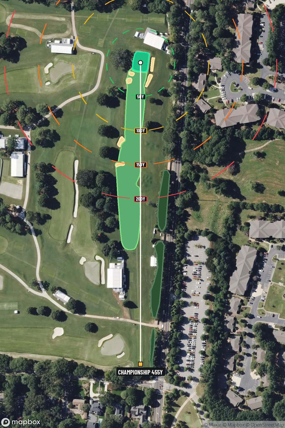 Hole 13 aerial at East Lake Golf Club
