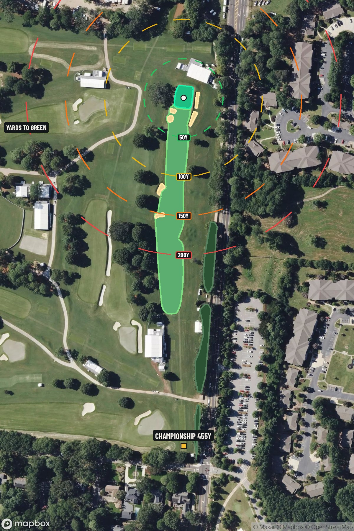 Hole 13 aerial at East Lake Golf Club