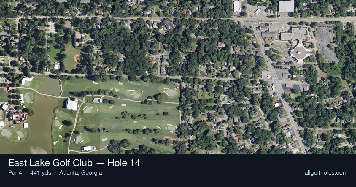 Hole 14 aerial at East Lake Golf Club