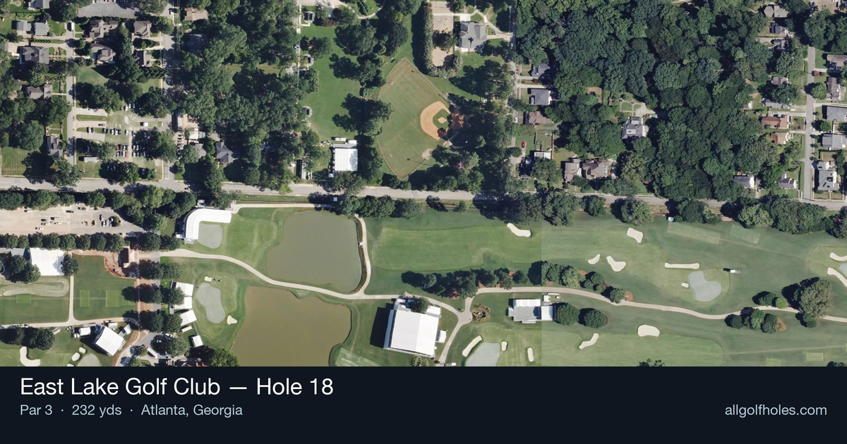 Hole 18 aerial at East Lake Golf Club