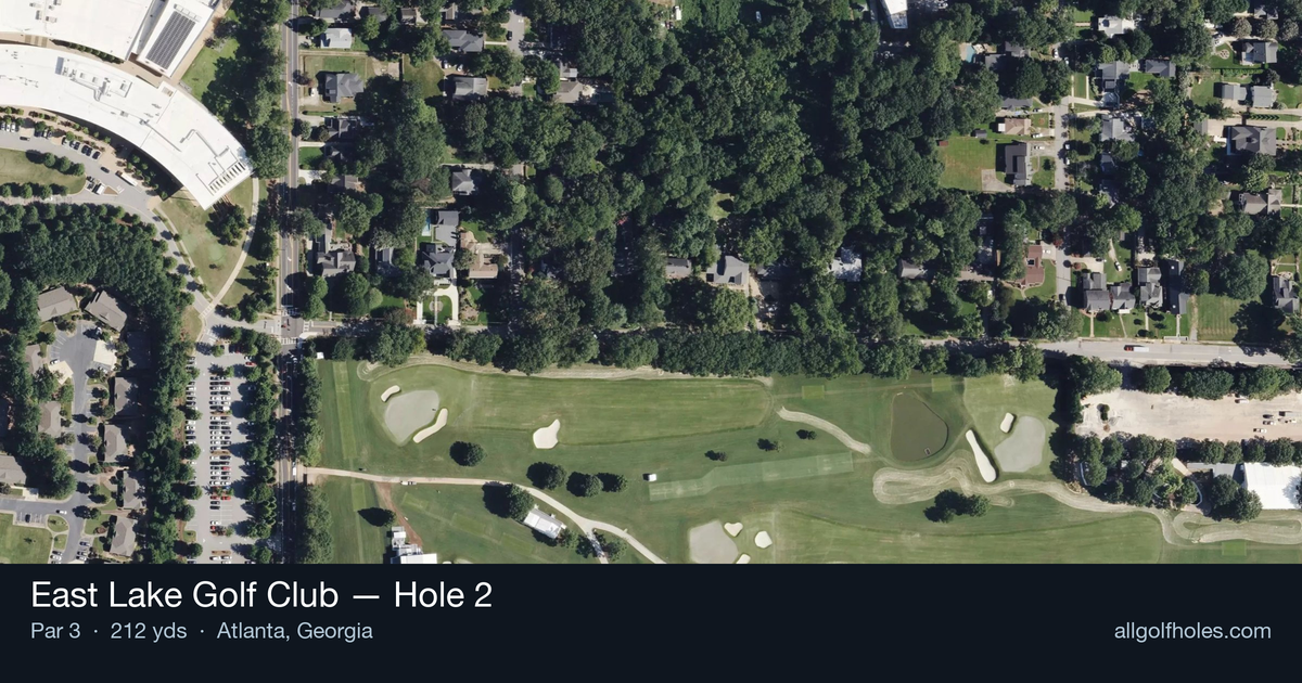 Hole 2 aerial at East Lake Golf Club