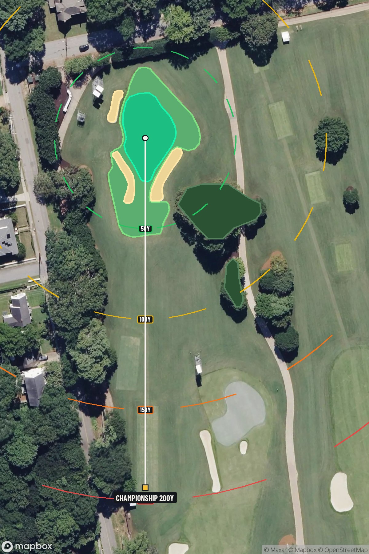 Hole 2 aerial at East Lake Golf Club