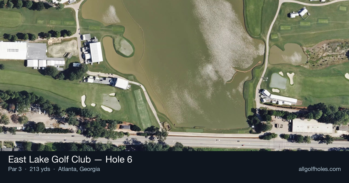 Hole 6 aerial at East Lake Golf Club