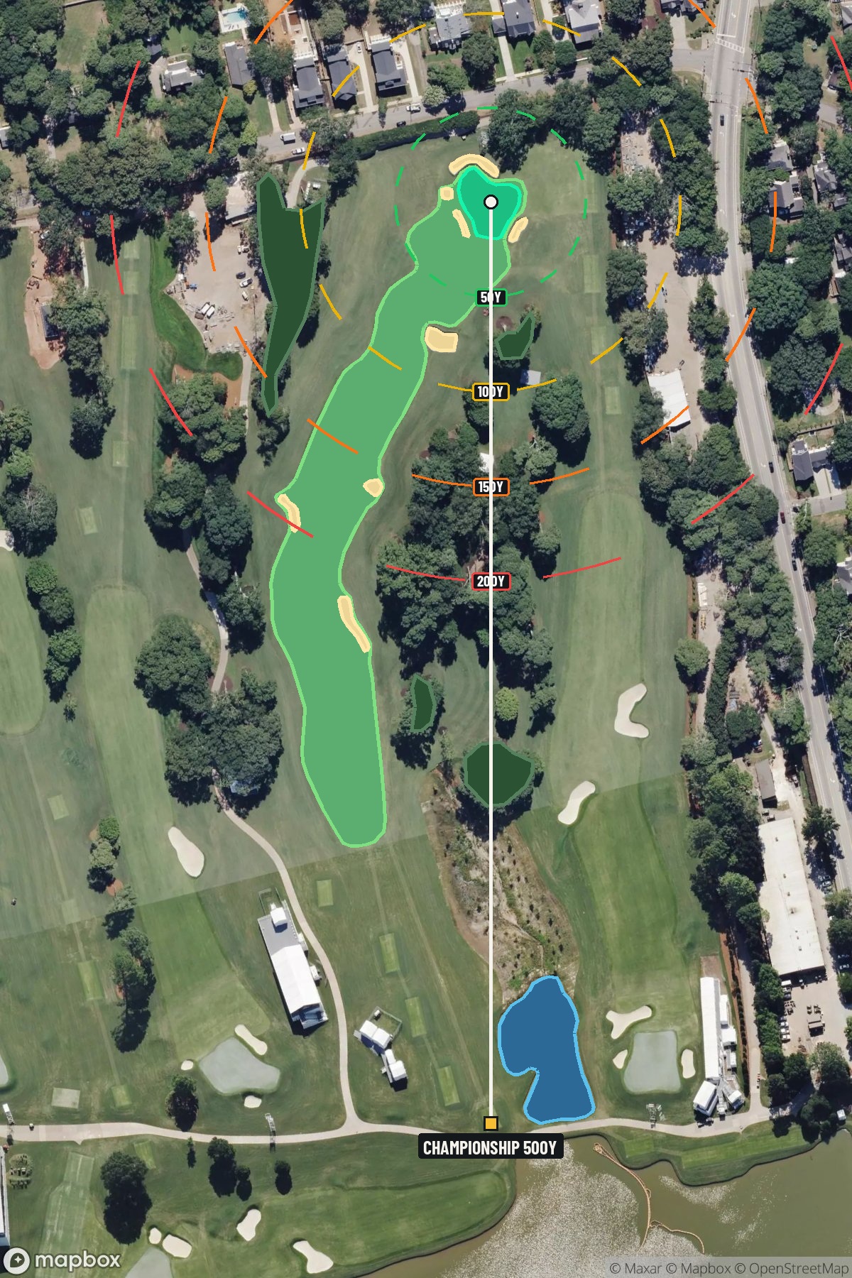 Hole 6 aerial at East Lake Golf Club
