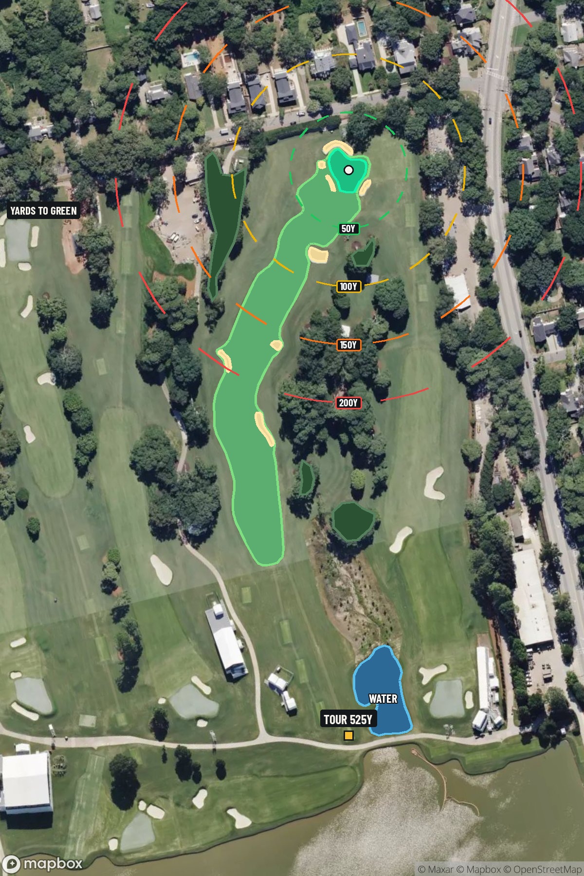 Hole 6 aerial at East Lake Golf Club