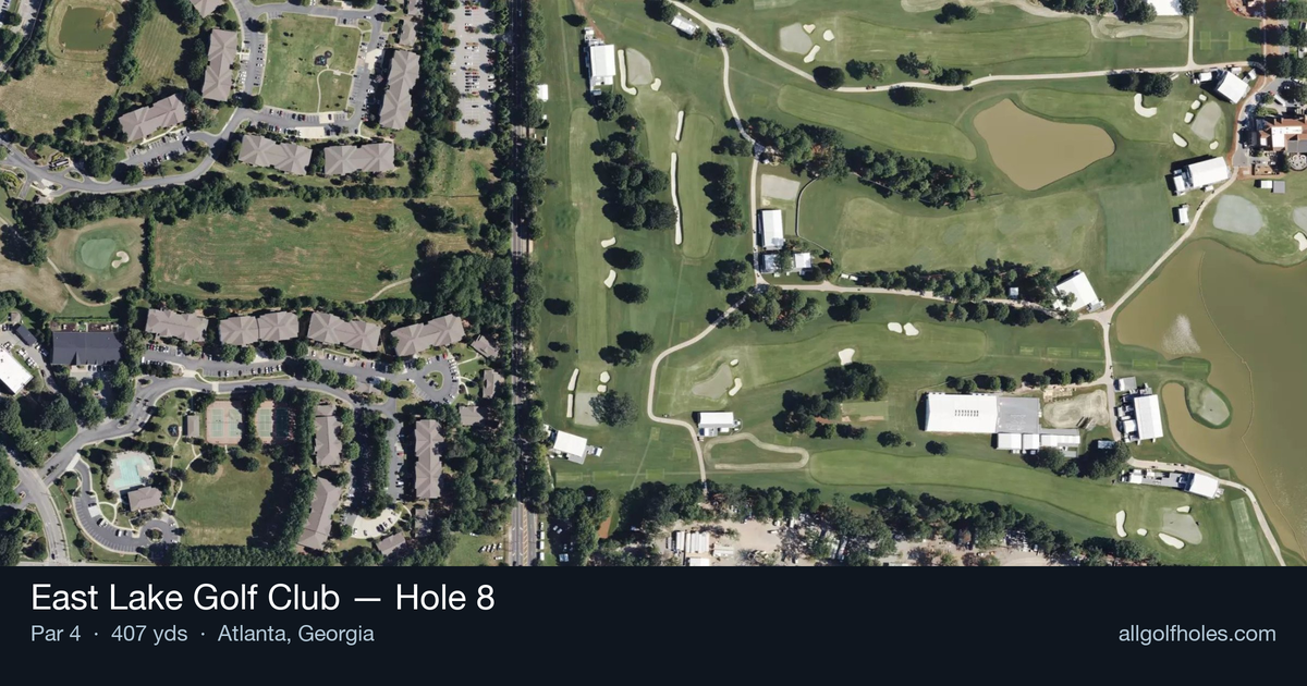 Hole 8 aerial at East Lake Golf Club