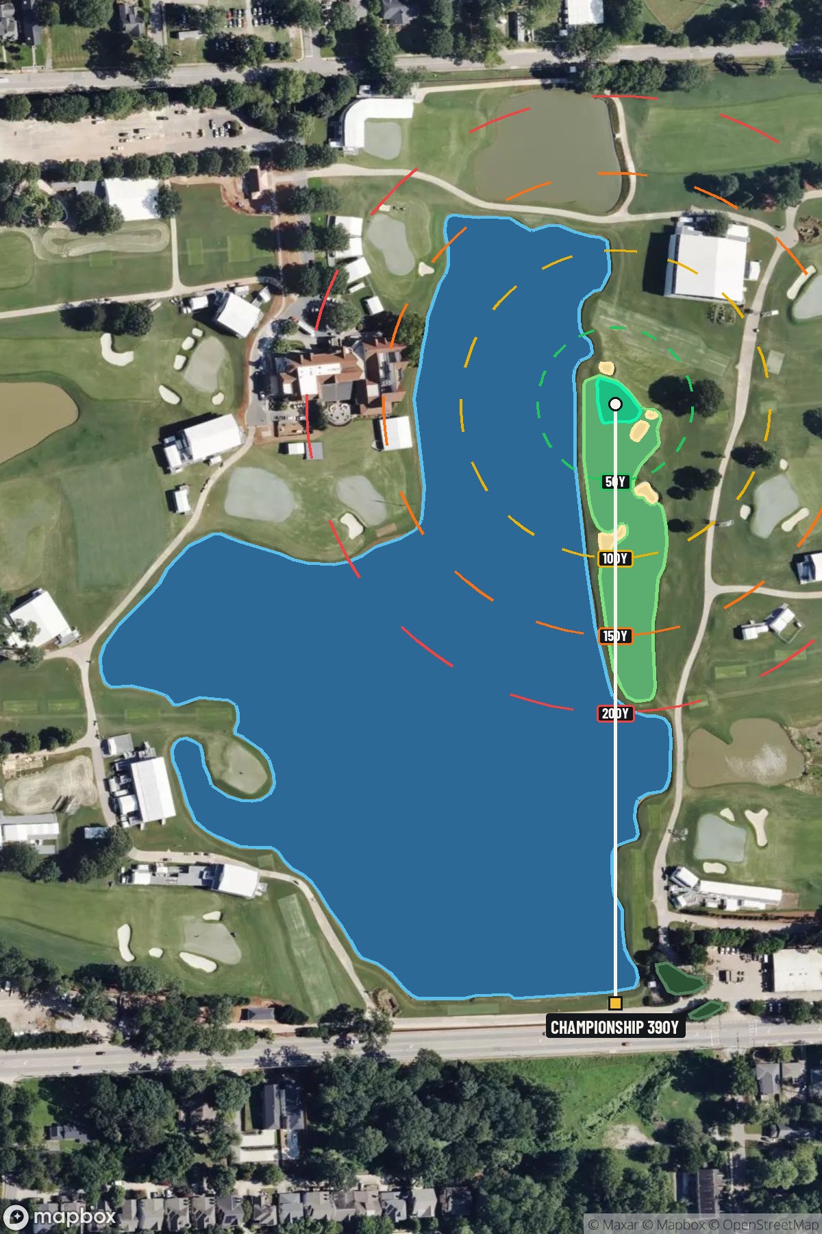 Hole 8 aerial at East Lake Golf Club