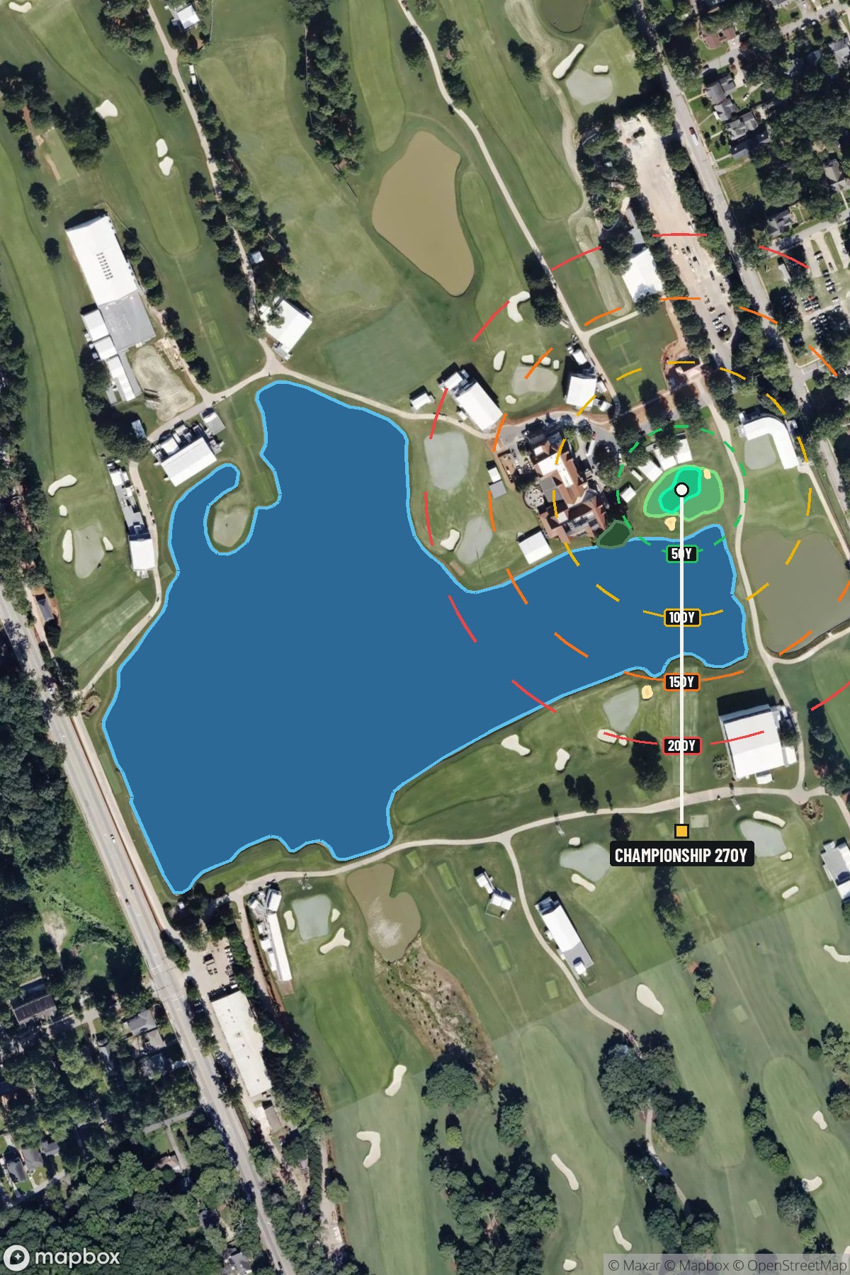 Hole 9 aerial at East Lake Golf Club