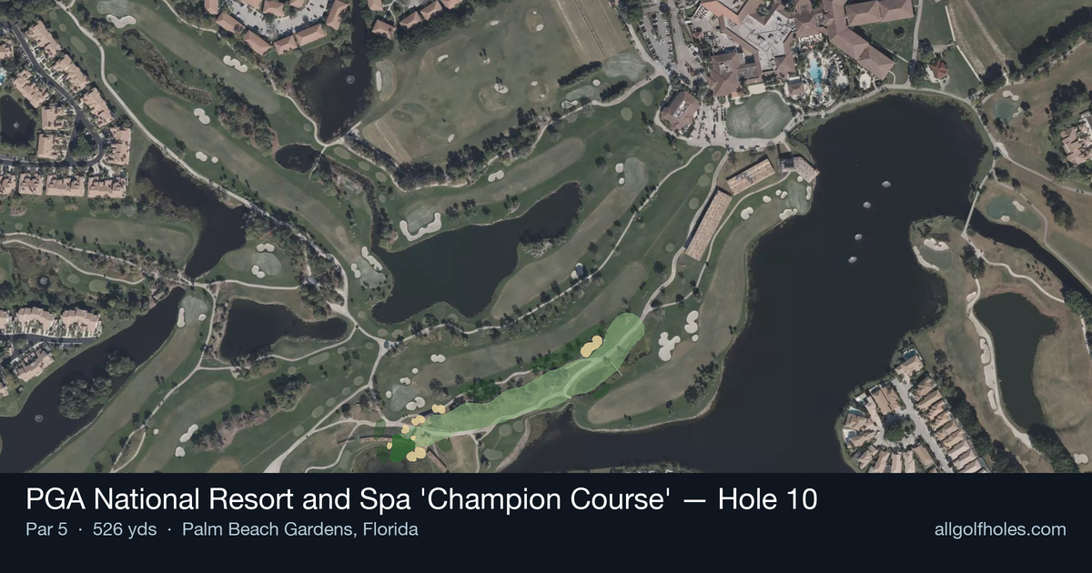 Hole 10 aerial at PGA National Resort and Spa 'Champion Course'