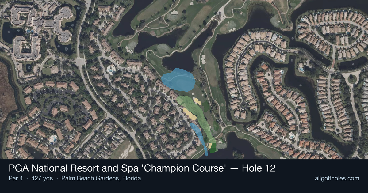 Hole 12 aerial at PGA National Resort and Spa 'Champion Course'