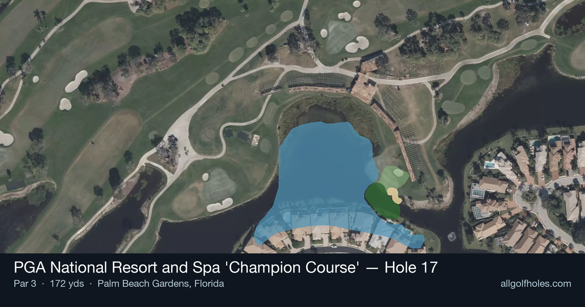 Hole 17 aerial at PGA National Resort and Spa 'Champion Course'