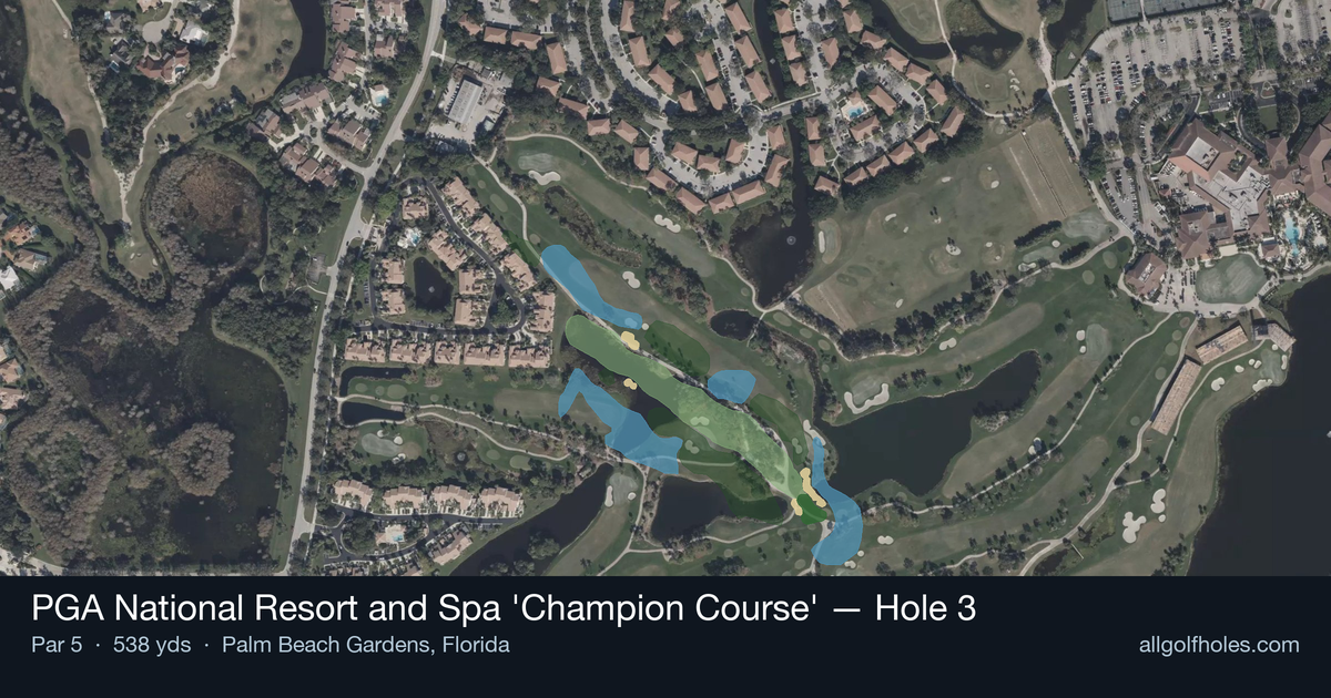 Hole 3 aerial at PGA National Resort and Spa 'Champion Course'