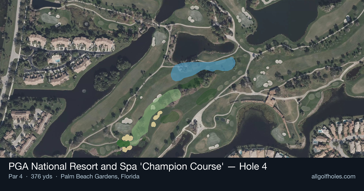 Hole 4 aerial at PGA National Resort and Spa 'Champion Course'