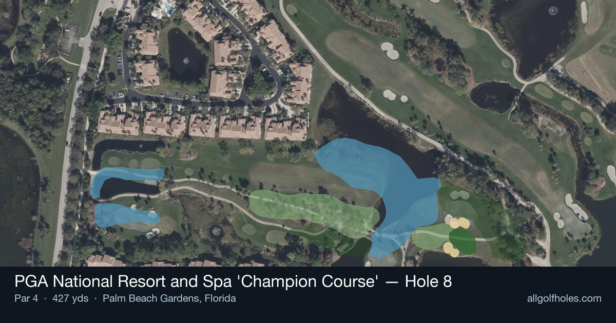 Hole 8 aerial at PGA National Resort and Spa 'Champion Course'