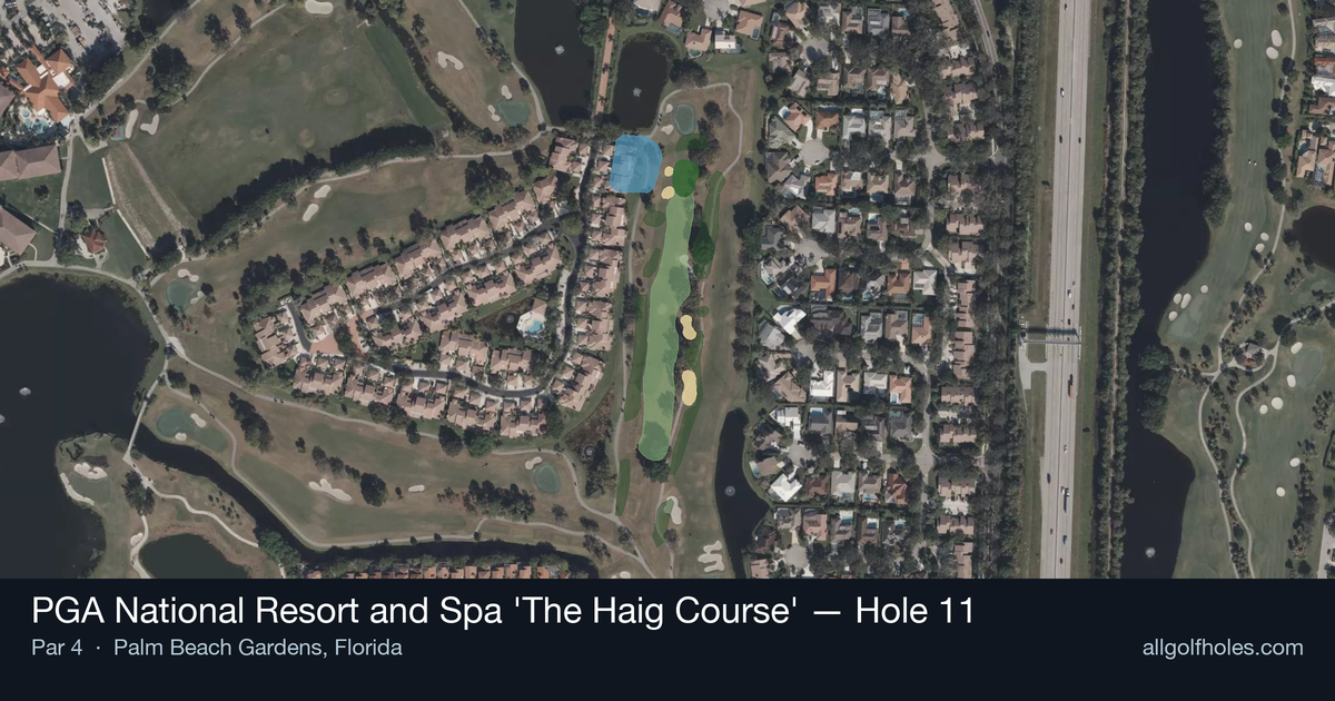 Hole 11 aerial at PGA National Resort and Spa 'The Haig Course'