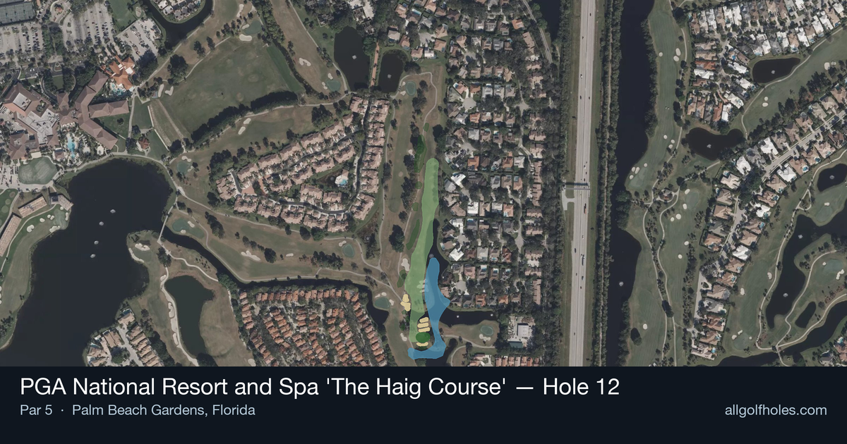 Hole 12 aerial at PGA National Resort and Spa 'The Haig Course'