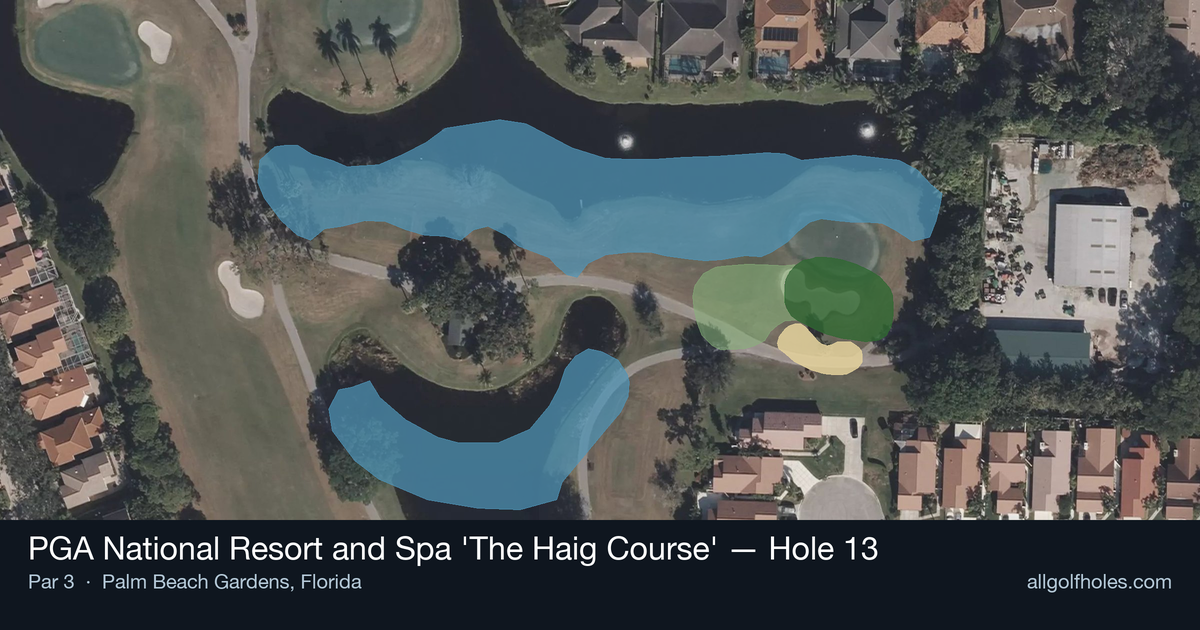 Hole 13 aerial at PGA National Resort and Spa 'The Haig Course'