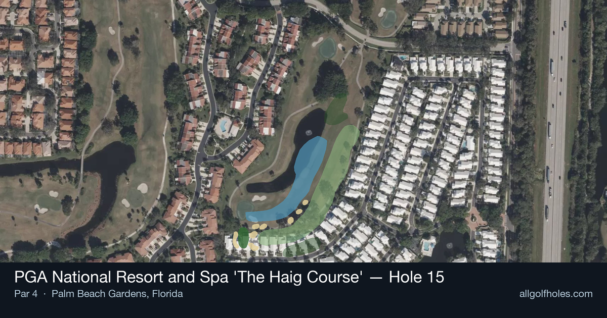 Hole 15 aerial at PGA National Resort and Spa 'The Haig Course'