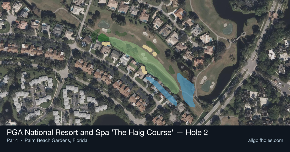 Hole 2 aerial at PGA National Resort and Spa 'The Haig Course'