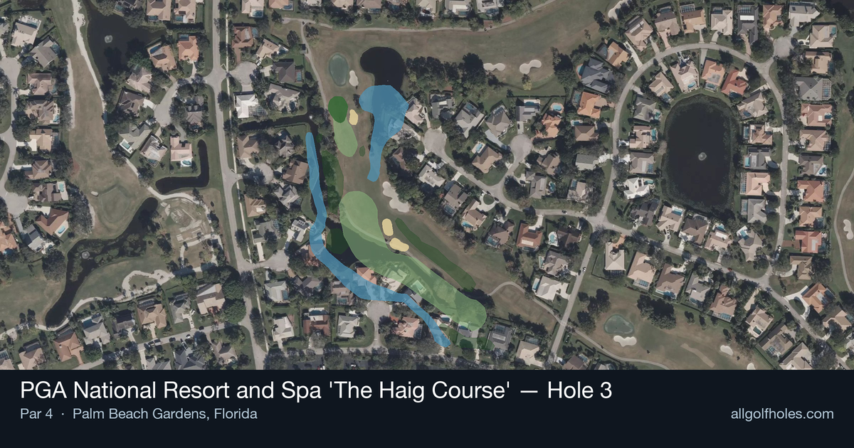 Hole 3 aerial at PGA National Resort and Spa 'The Haig Course'
