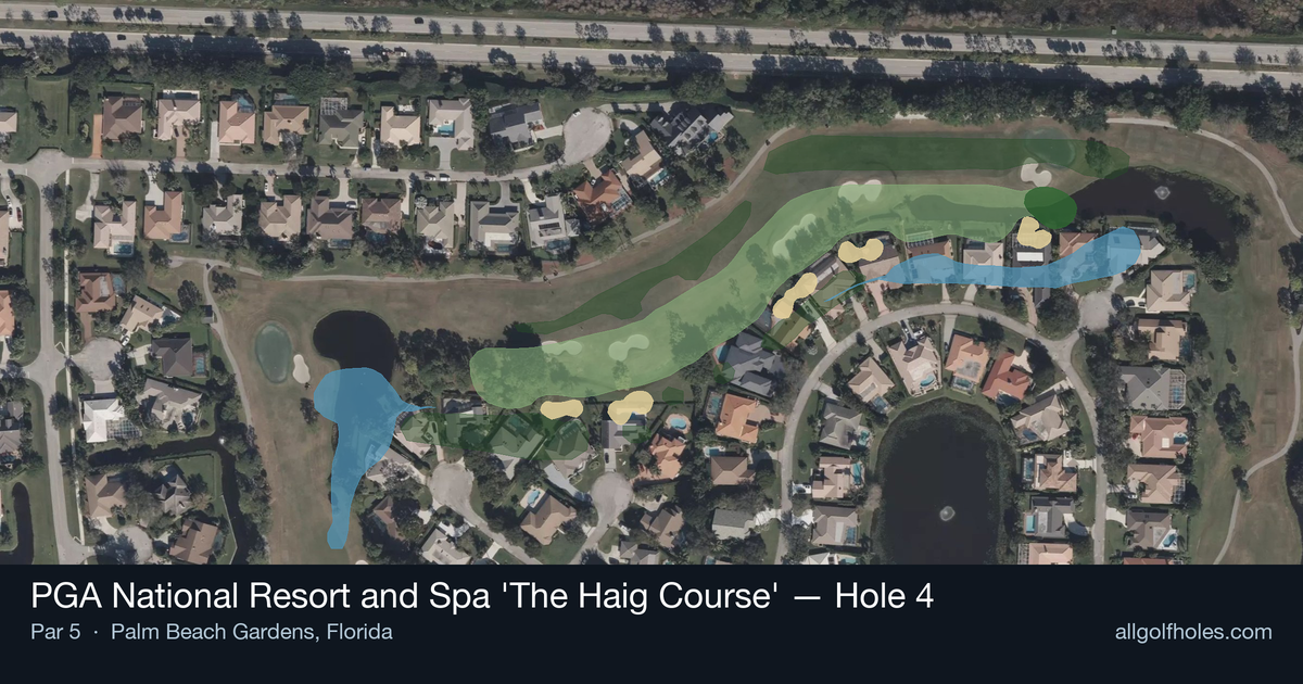 Hole 4 aerial at PGA National Resort and Spa 'The Haig Course'