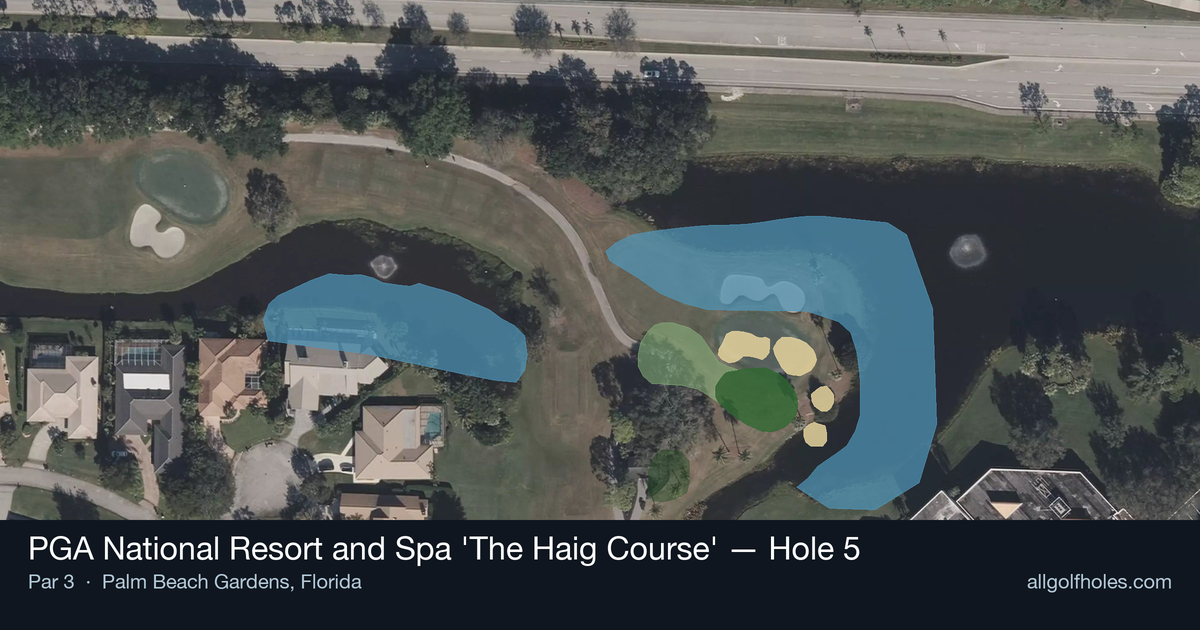 Hole 5 aerial at PGA National Resort and Spa 'The Haig Course'