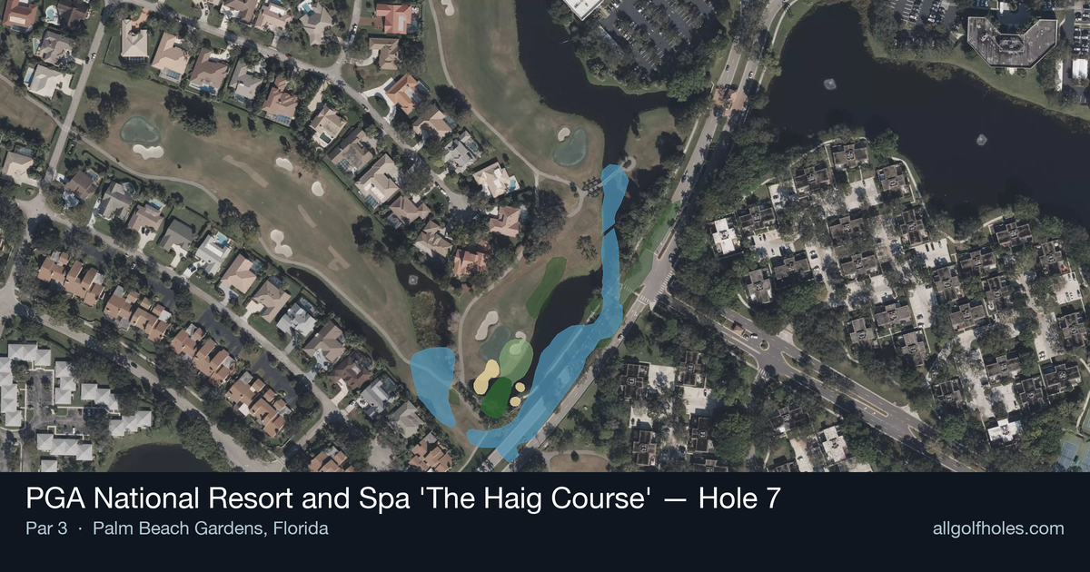 Hole 7 aerial at PGA National Resort and Spa 'The Haig Course'