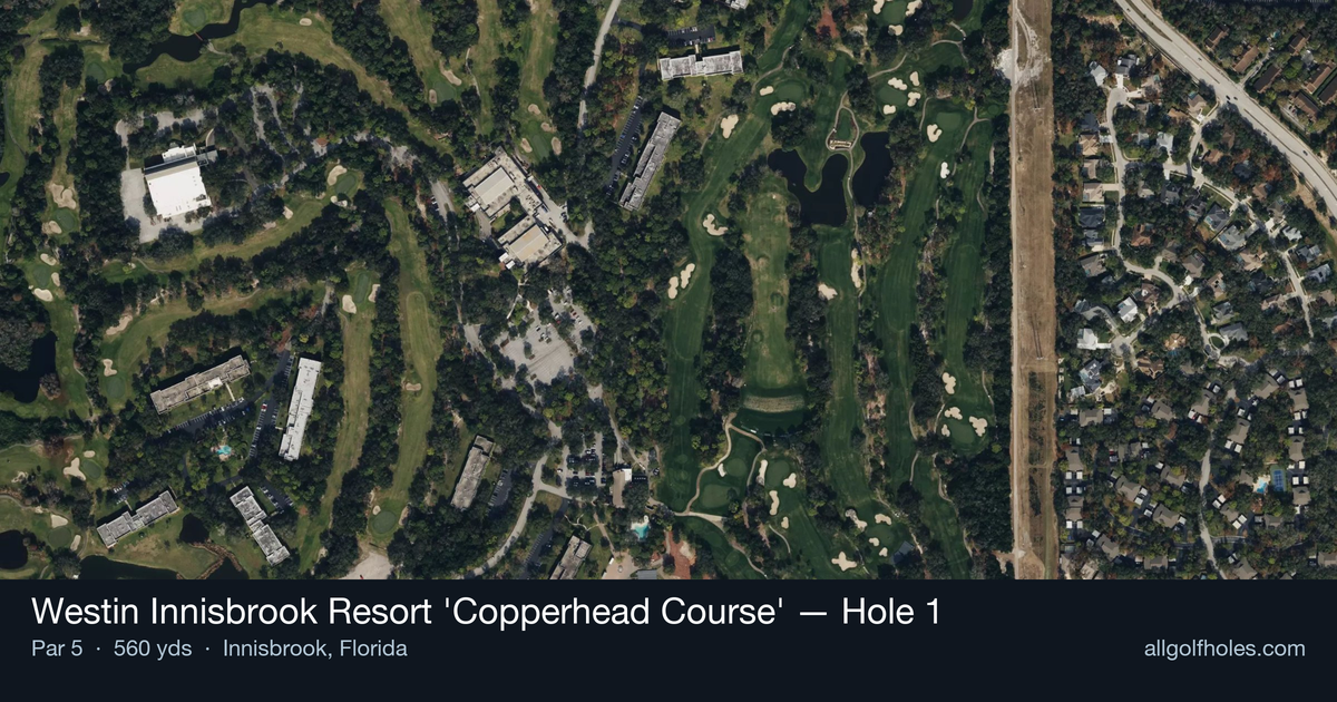 Hole 1 aerial at Westin Innisbrook Resort 'Copperhead Course'