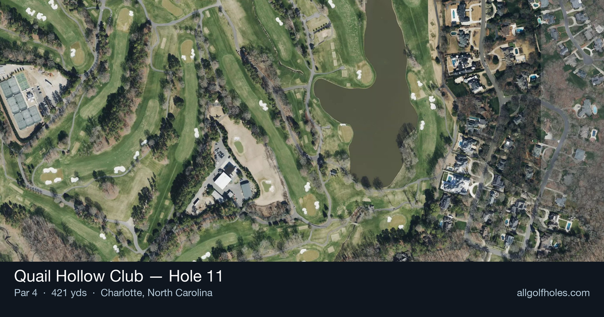 Hole 11 aerial at Quail Hollow Club