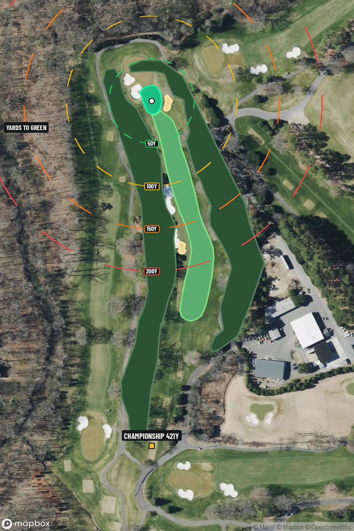 Hole 11 aerial at Quail Hollow Club
