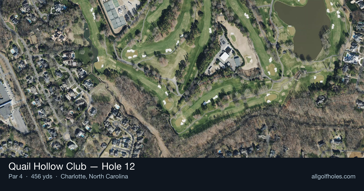 Hole 12 aerial at Quail Hollow Club