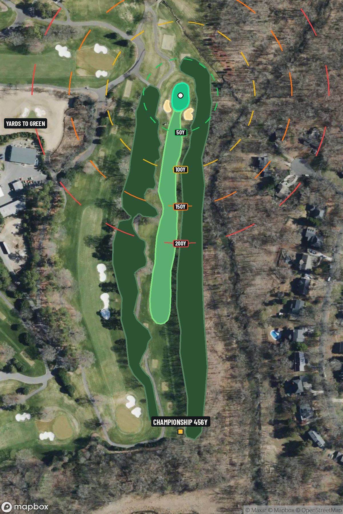 Hole 12 aerial at Quail Hollow Club