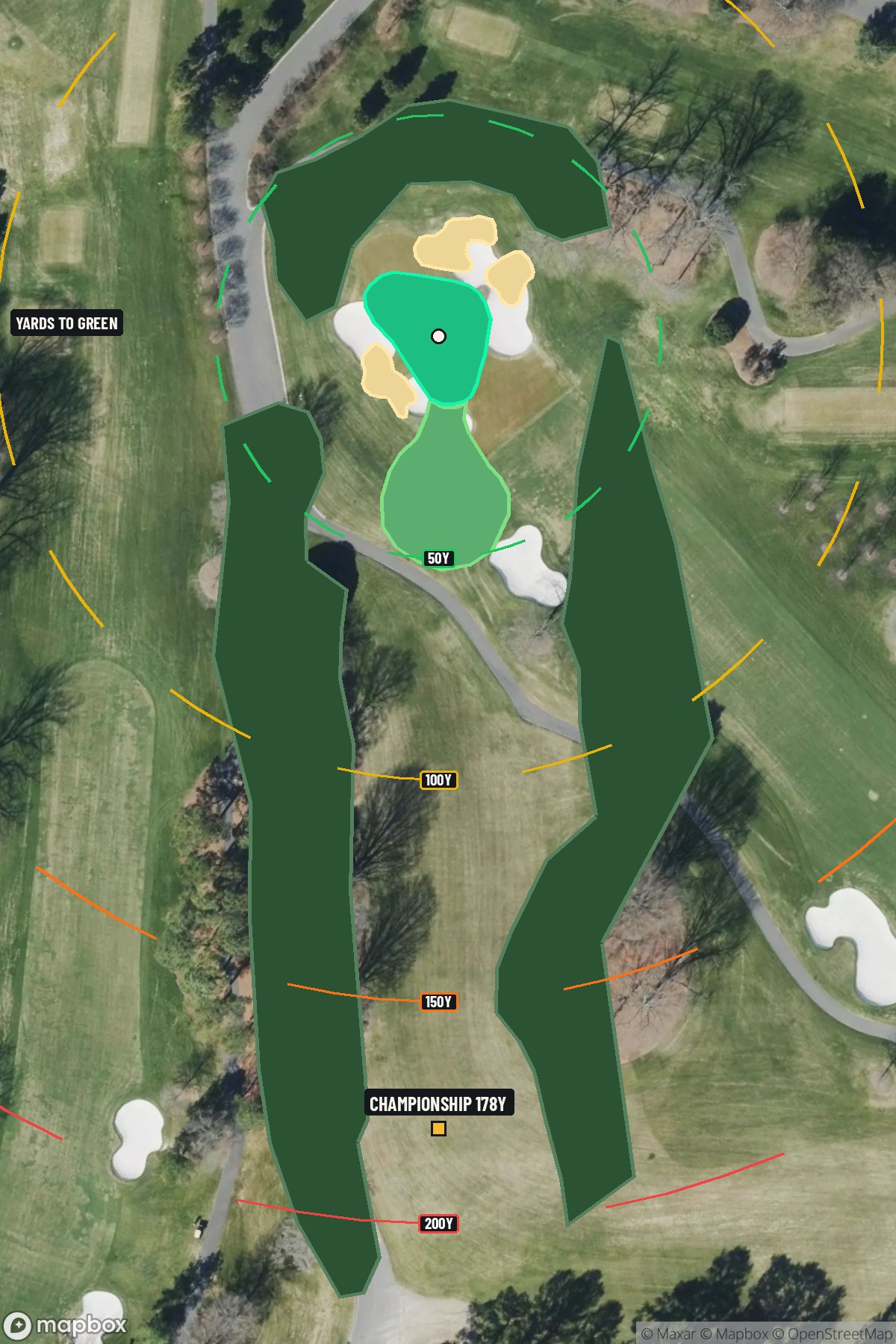 Hole 2 aerial at Quail Hollow Club
