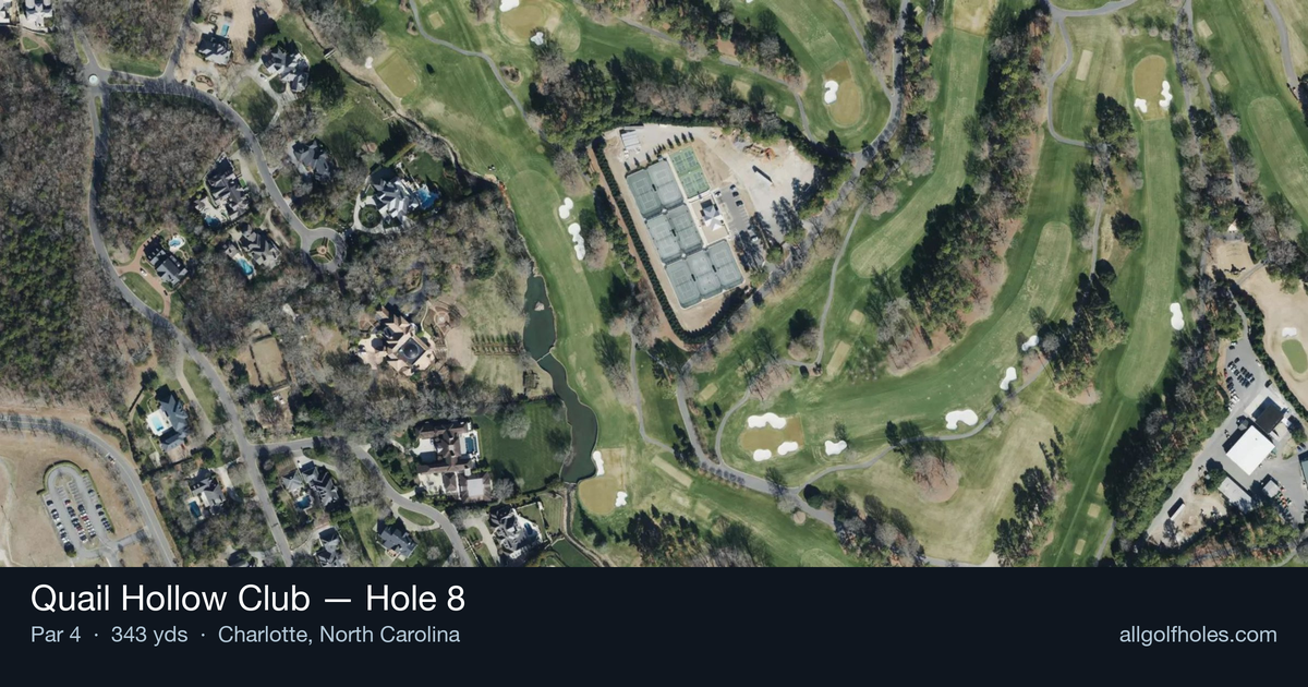 Hole 8 aerial at Quail Hollow Club