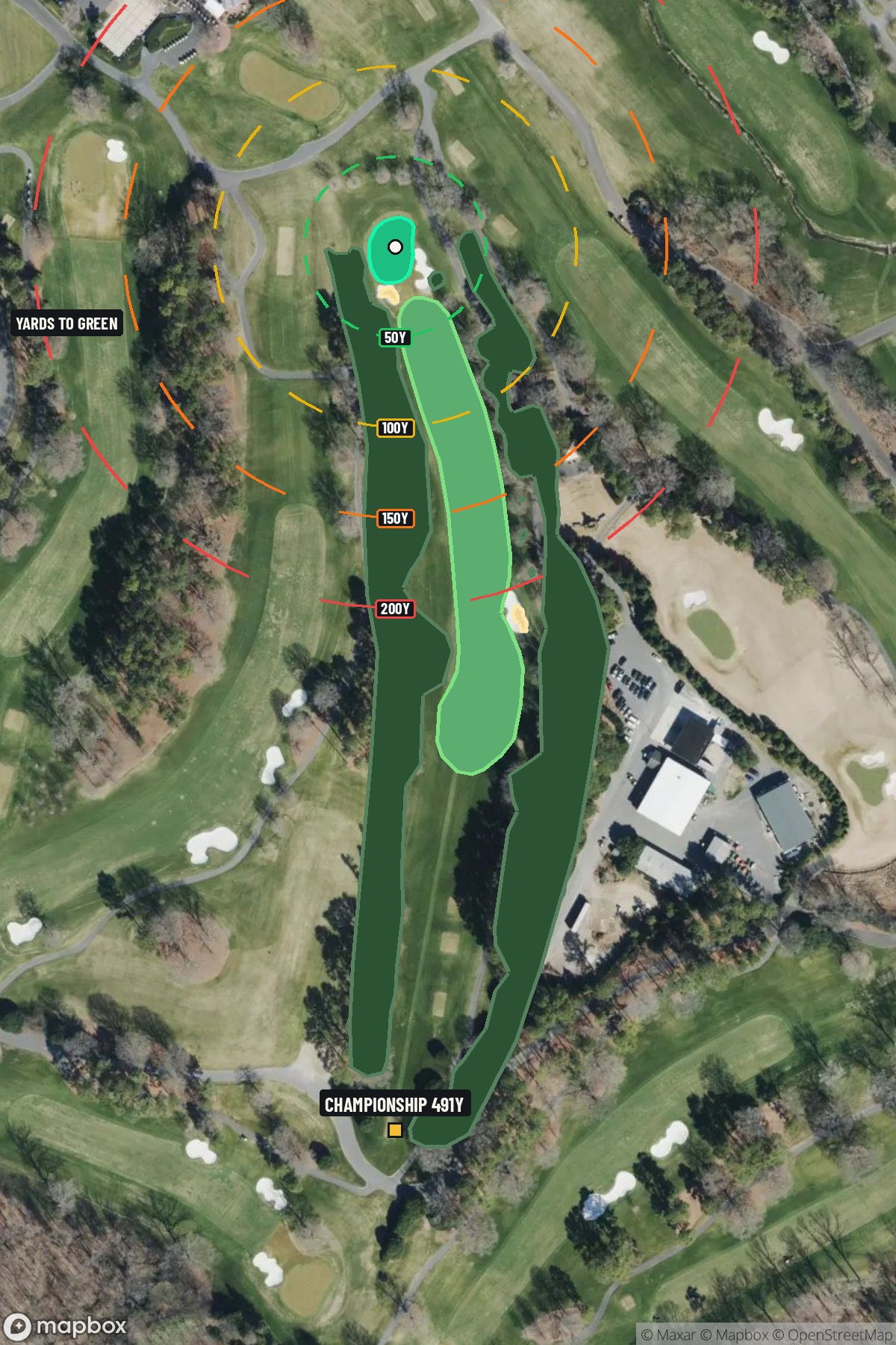 Hole 9 aerial at Quail Hollow Club