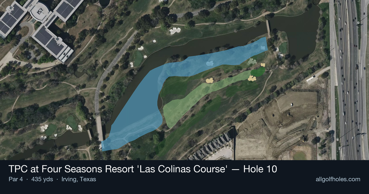 Hole 10 aerial at TPC at Four Seasons Resort 'Las Colinas Course'