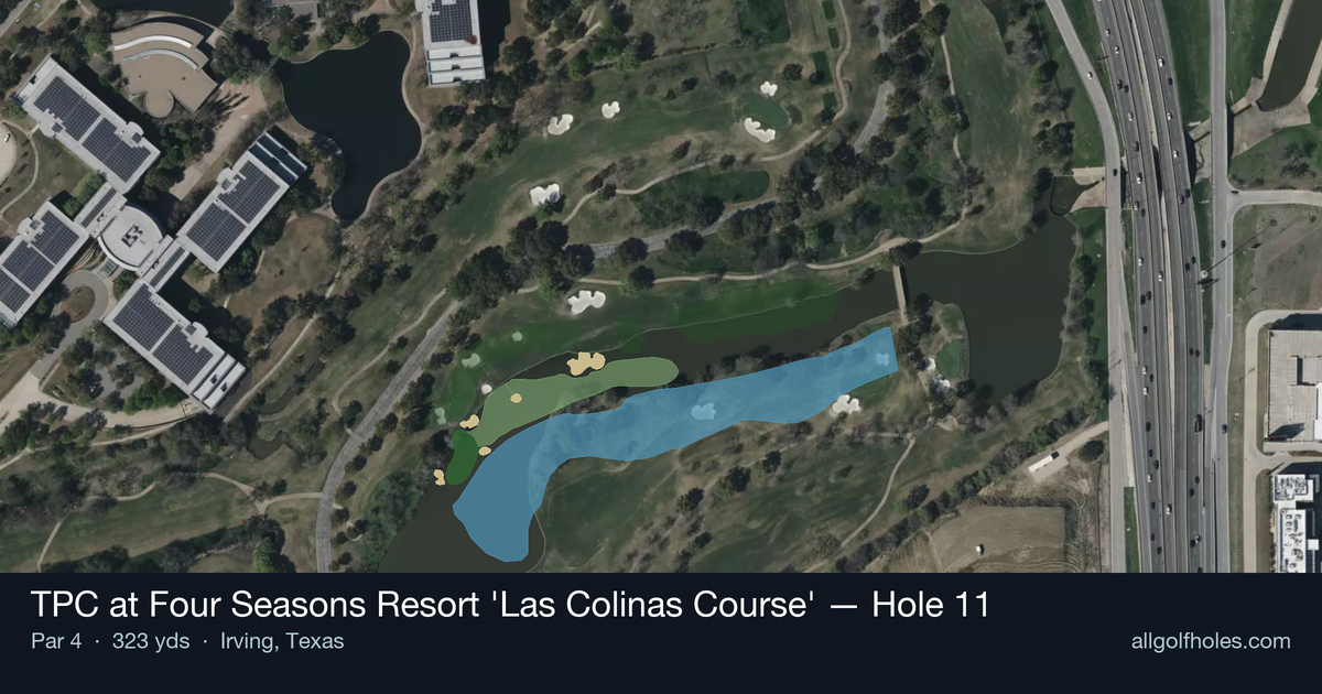 Hole 11 aerial at TPC at Four Seasons Resort 'Las Colinas Course'