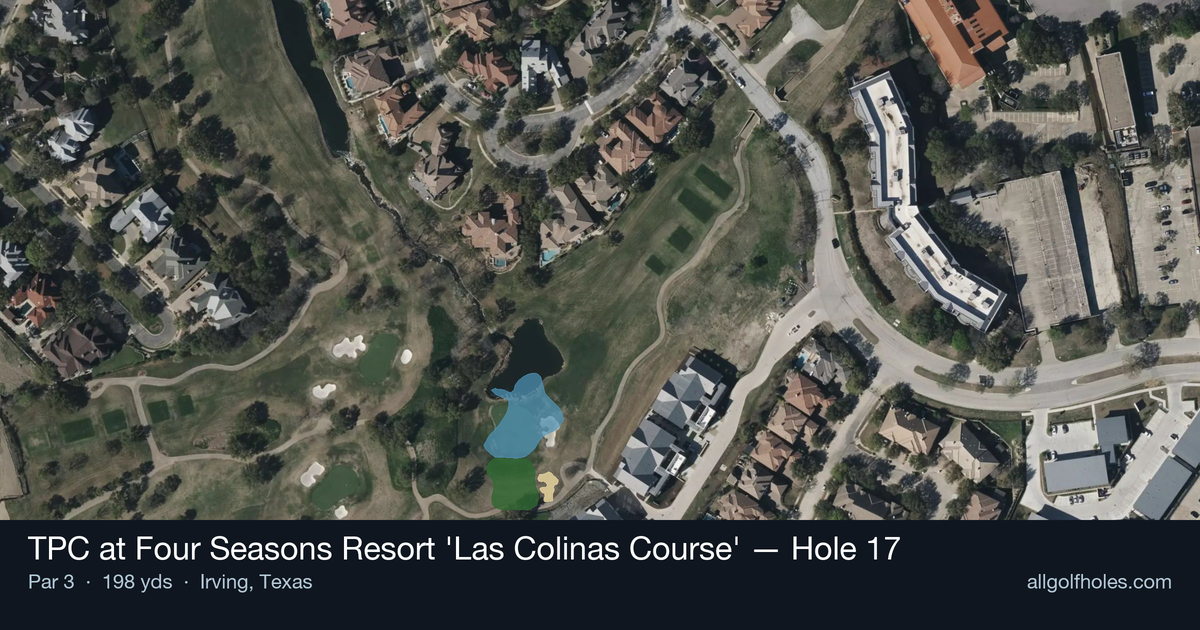 Hole 17 aerial at TPC at Four Seasons Resort 'Las Colinas Course'