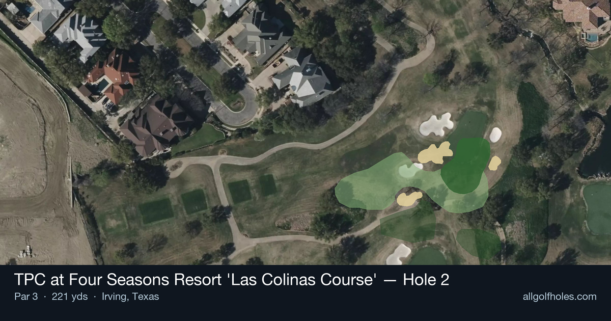 Hole 2 aerial at TPC at Four Seasons Resort 'Las Colinas Course'