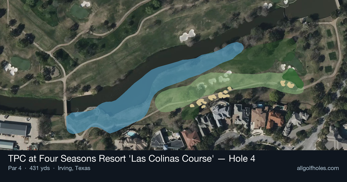 Hole 4 aerial at TPC at Four Seasons Resort 'Las Colinas Course'