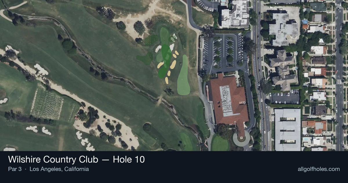Hole 10 aerial at Wilshire Country Club