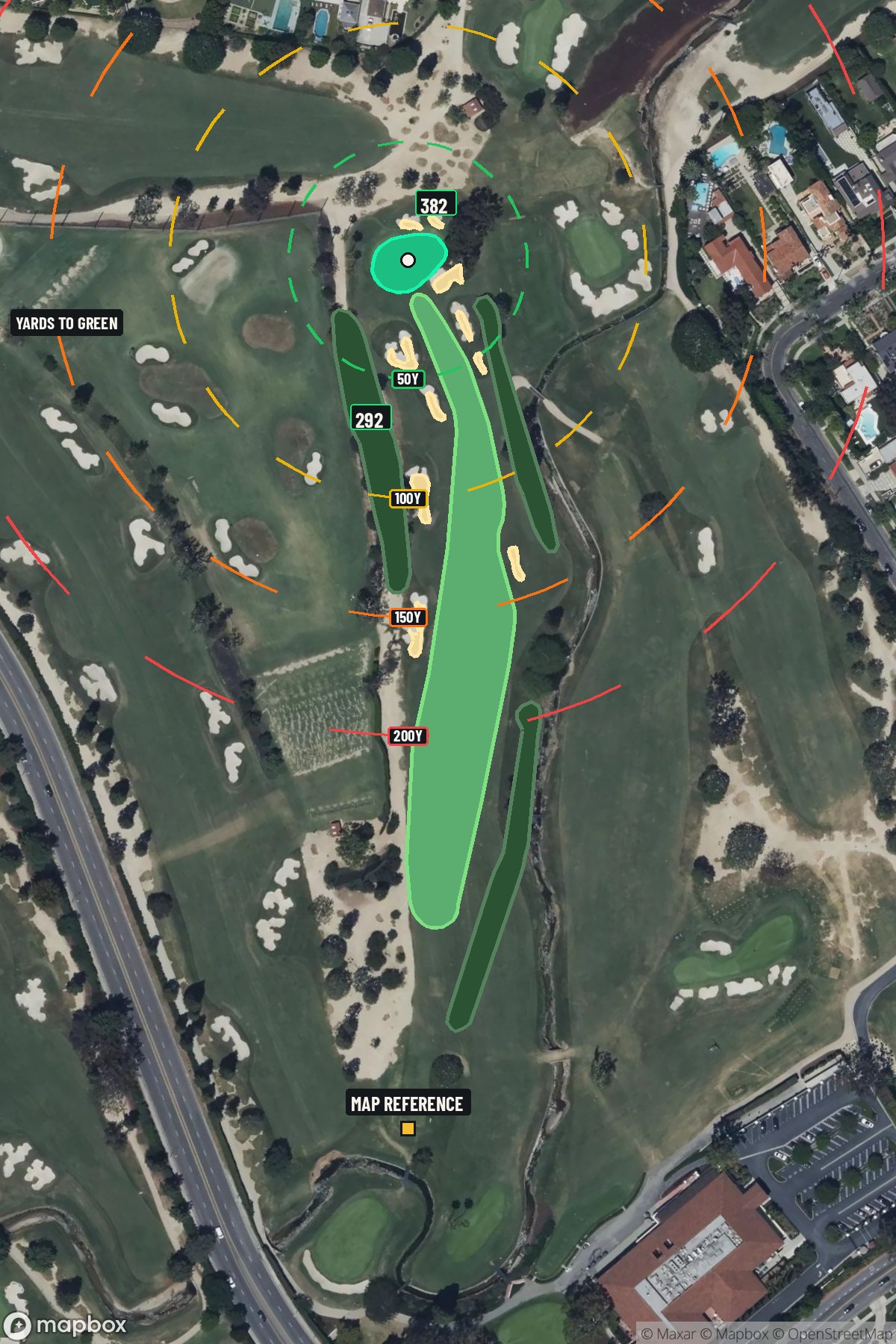 Hole 17 aerial at Wilshire Country Club