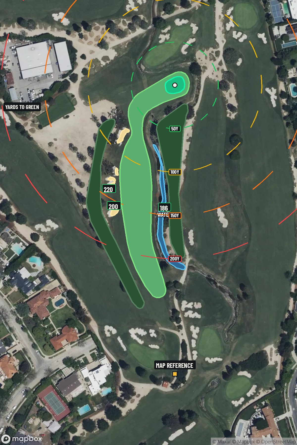 Hole 3 aerial at Wilshire Country Club