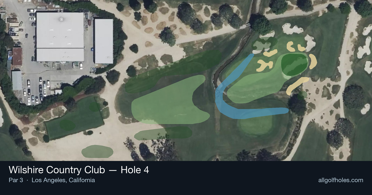 Hole 4 aerial at Wilshire Country Club