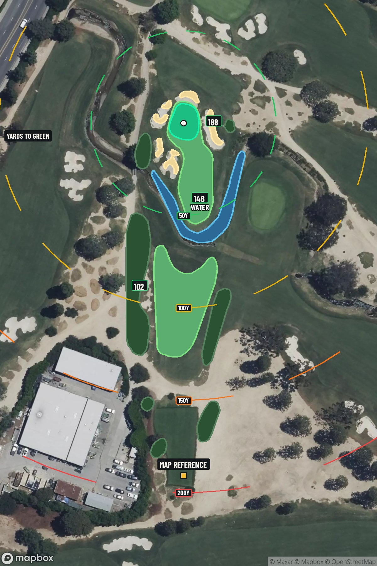 Hole 4 aerial at Wilshire Country Club