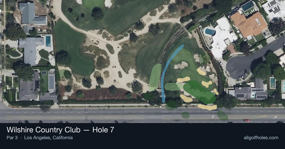 Hole 7 aerial at Wilshire Country Club