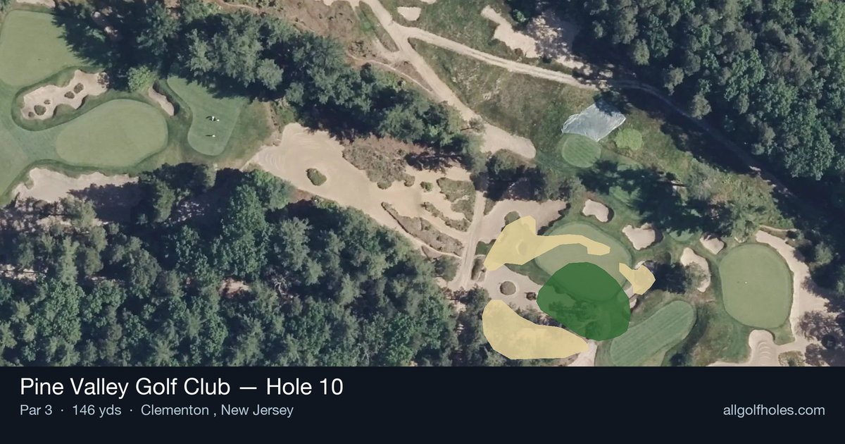 Hole 10 aerial at Pine Valley Golf Club