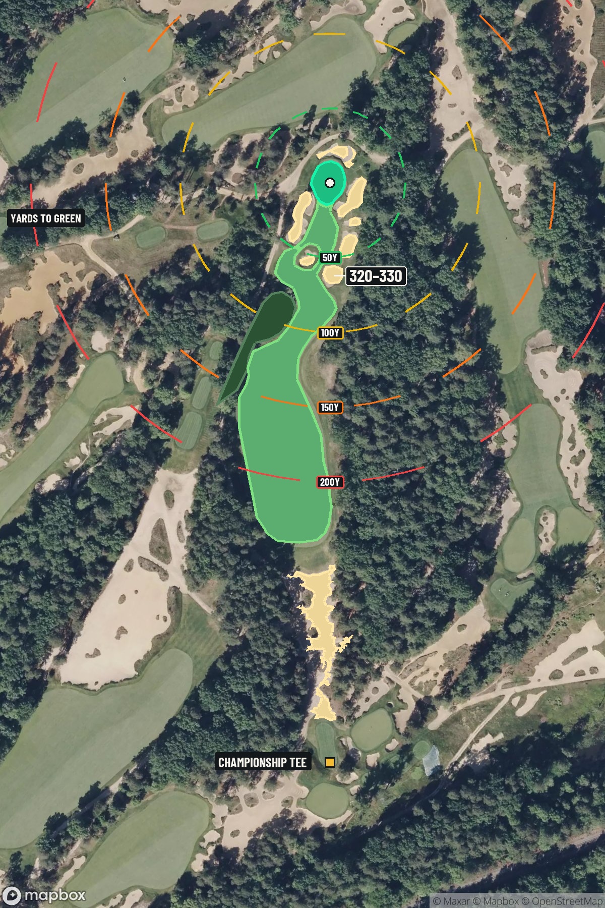 Hole 11 aerial at Pine Valley Golf Club