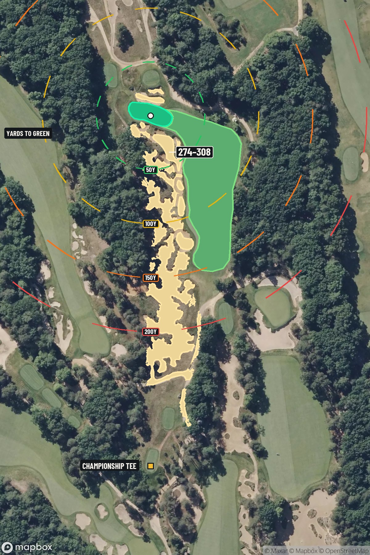 Hole 12 aerial at Pine Valley Golf Club